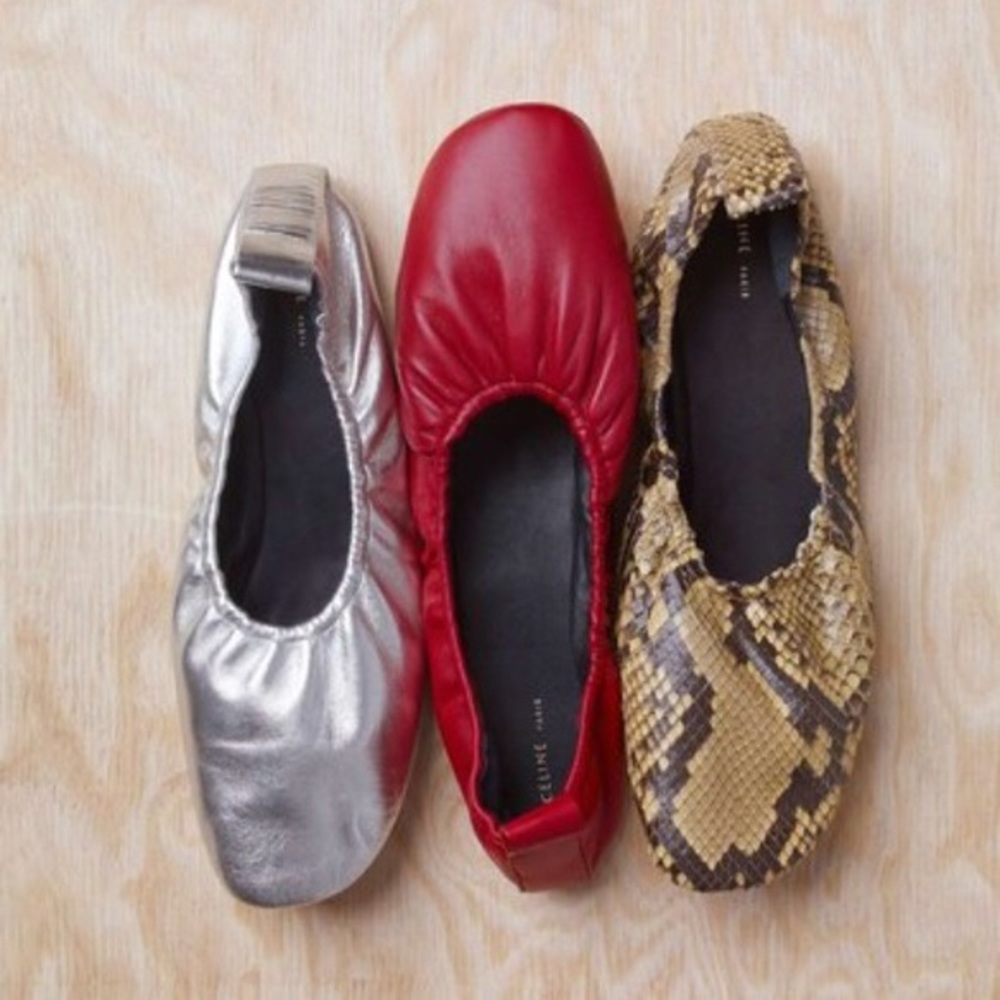 CÉLINE Nappa Soft Ballerina Flats Alizarin (Red)